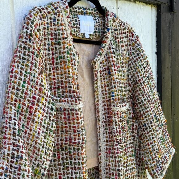 ANTHROPOLOGIE ett:twa Tweed Berwyn Rainbow Jacket XL - Picture 3 of 12